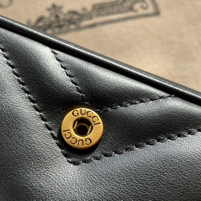 GG MARMONT MINI 16 BAG IN BLACK CALFSKIN