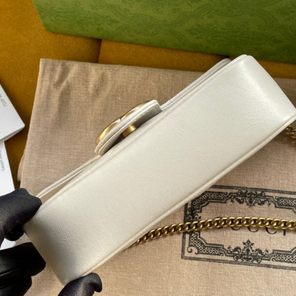 GG MARMONT MINI 16 BAG IN WHITE CALFSKIN