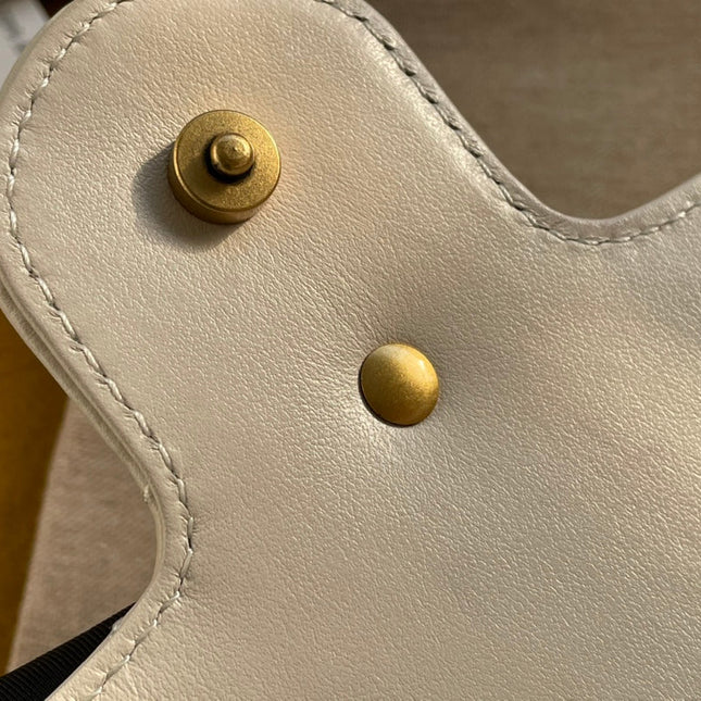 GG MARMONT MINI 16 BAG IN WHITE CALFSKIN