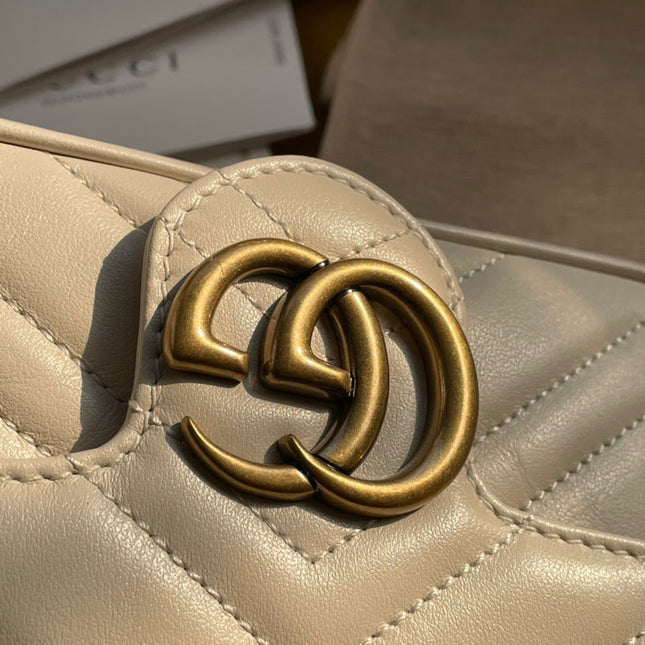 GG MARMONT MINI 16 BAG IN WHITE CALFSKIN