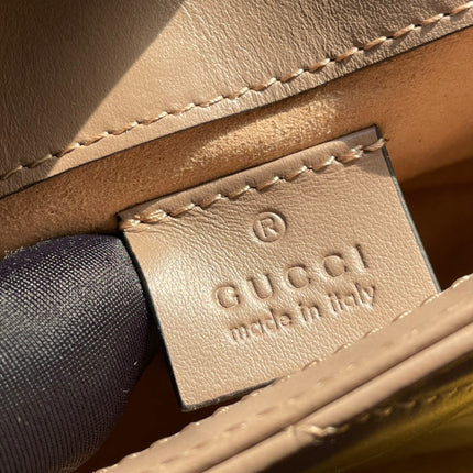 GG MARMONT MINI 16 BAG IN BEIGE CALFSKIN
