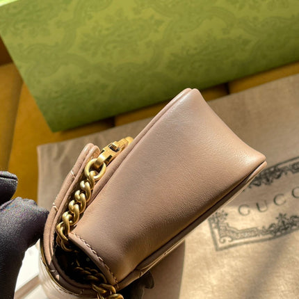 GG MARMONT MINI 16 BAG IN BEIGE CALFSKIN