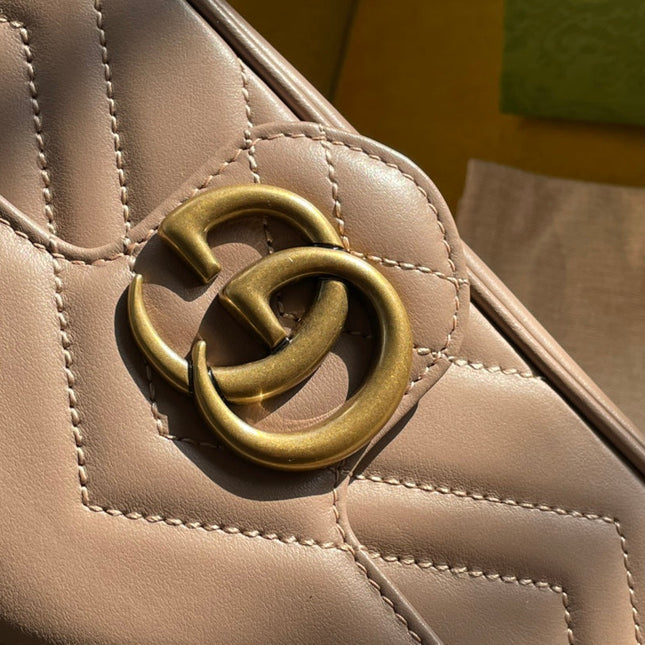 GG MARMONT MINI 16 BAG IN BEIGE CALFSKIN