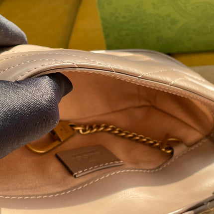GG MARMONT MINI 16 BAG IN BEIGE CALFSKIN