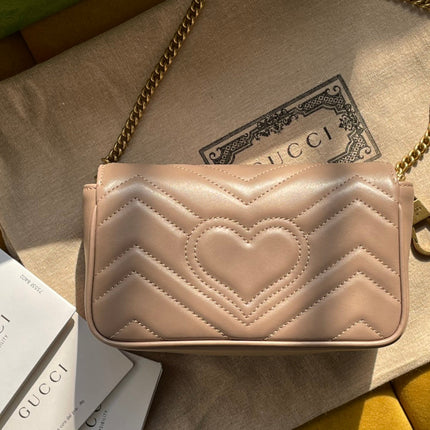 GG MARMONT MINI 16 BAG IN BEIGE CALFSKIN