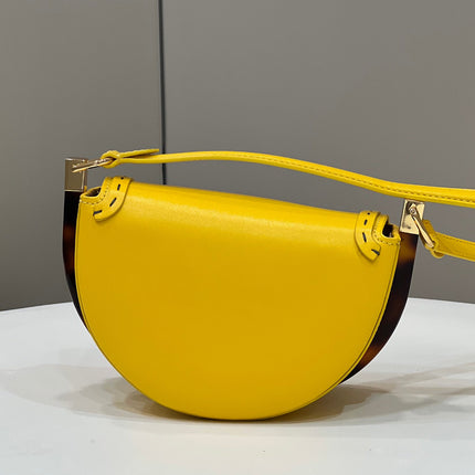 FENDI 19 MOONLIGHT BAG IN SUNFLOWER YELLOW CALFSKIN GOLD HARDWARE