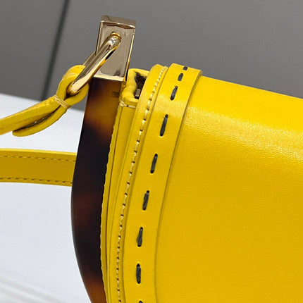 FENDI 19 MOONLIGHT BAG IN SUNFLOWER YELLOW CALFSKIN GOLD HARDWARE