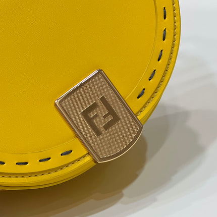 FENDI 19 MOONLIGHT BAG IN SUNFLOWER YELLOW CALFSKIN GOLD HARDWARE