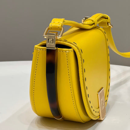 FENDI 19 MOONLIGHT BAG IN SUNFLOWER YELLOW CALFSKIN GOLD HARDWARE