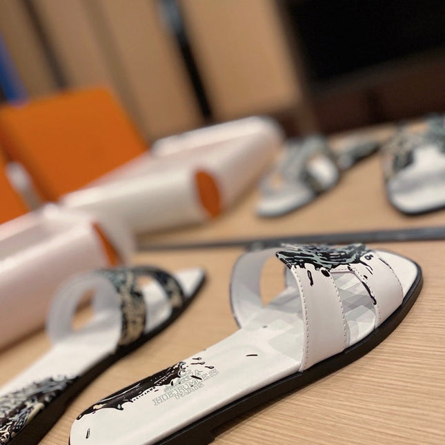 0RAN SANDALS IN WHITE MIX COLORFUL CALFSKIN