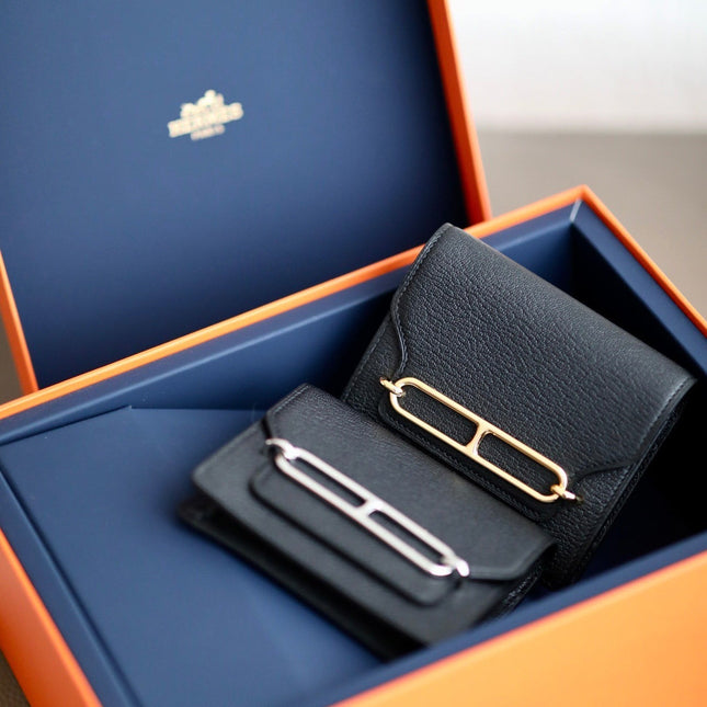 HM RoulisSlim Wallet 12.7 Black Calfskin