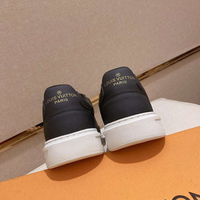 LV TRAINER IN BLACK MIX CHOCOLATE BROWN CALFSKIN