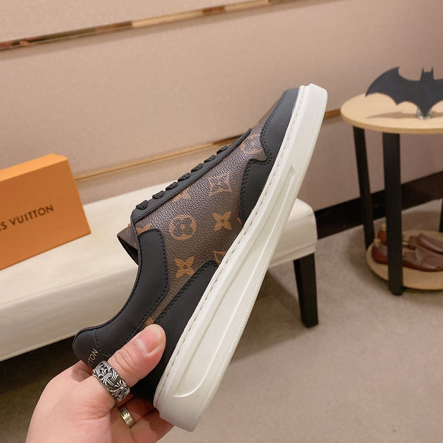 LV TRAINER IN BLACK MIX CHOCOLATE BROWN CALFSKIN
