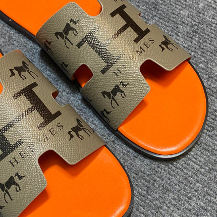 HM IZMIR SANDAL MOSS AND TIGER CALFSKIN WITH ICON