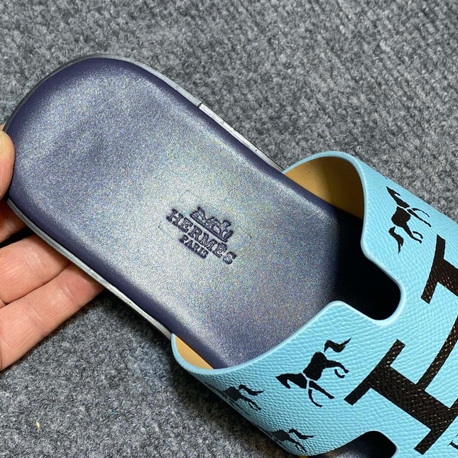 HM IZMIR SANDAL INDIGO AND SKY CALFSKIN WITH ICON