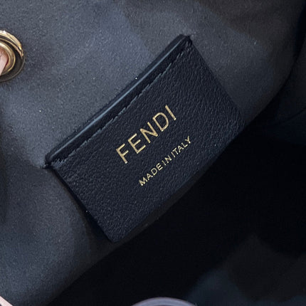 MON TRESOR MINI 18 BAG IN PEACHY PINK CALFSKIN FF WITH GOLD HARDWARE