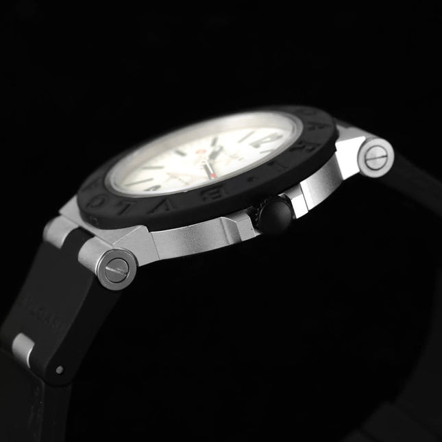 BVLGARI STEVE AOKI LIMITED EDITION ALUMINIUM AUTOMATIC BLACK RUBBER STRAP