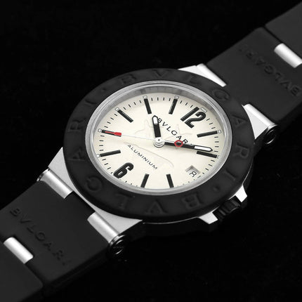 BVLGARI STEVE AOKI LIMITED EDITION ALUMINIUM AUTOMATIC BLACK RUBBER STRAP