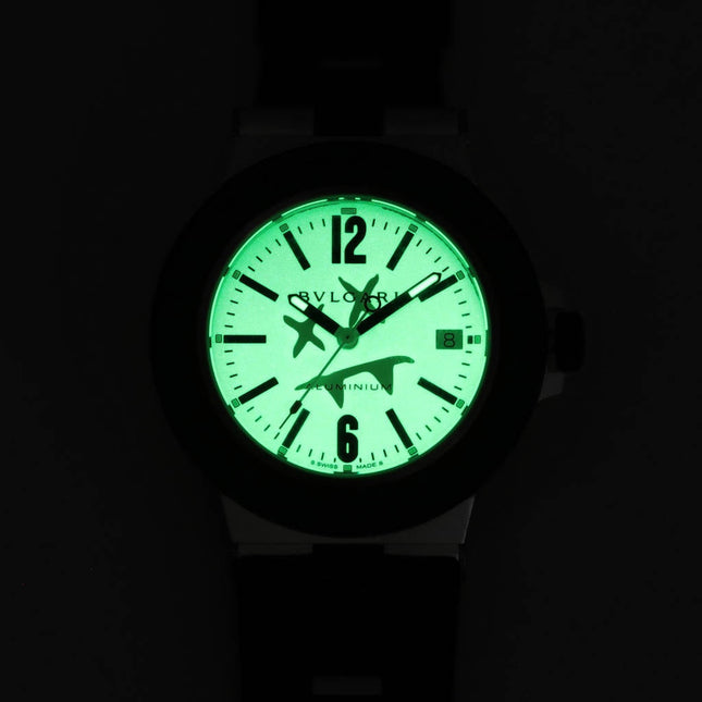 BVLGARI STEVE AOKI LIMITED EDITION ALUMINIUM AUTOMATIC BLACK RUBBER STRAP