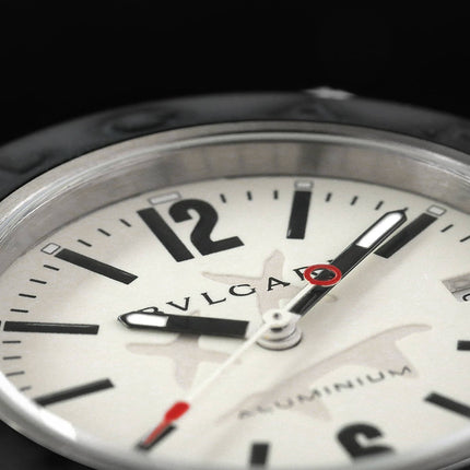 BVLGARI STEVE AOKI LIMITED EDITION ALUMINIUM AUTOMATIC BLACK RUBBER STRAP