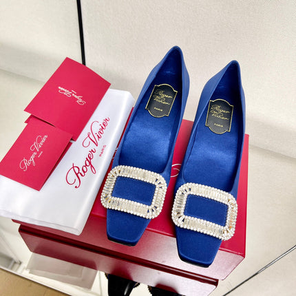 BELLE VIVIER PUMPS IN BLUE SILK