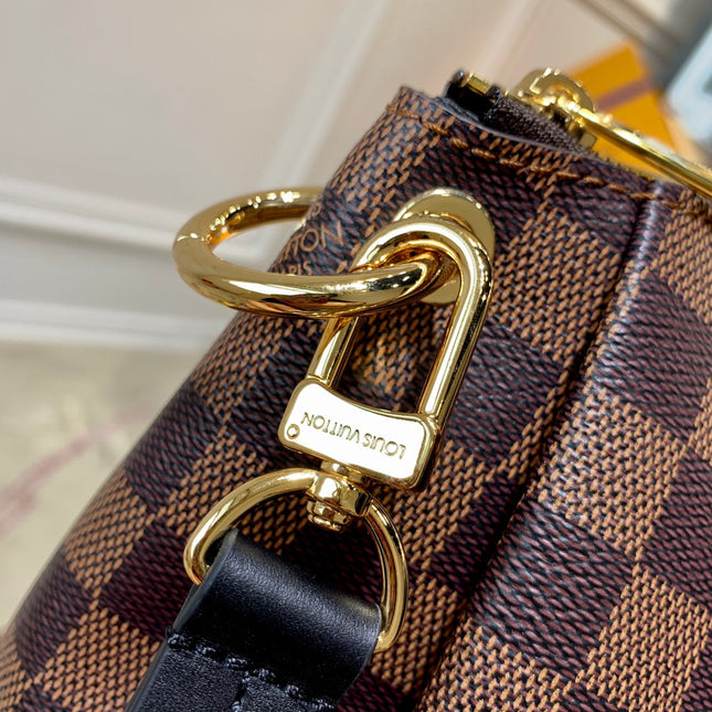 BOÉTIE PM TOTE 31.5 IN BROWN CHECKERED PATTERN MONOGRAM COATED CANVAS