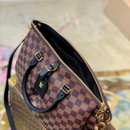 BOÉTIE PM TOTE 31.5 IN BROWN CHECKERED PATTERN MONOGRAM COATED CANVAS