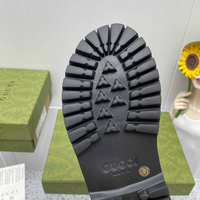GG PLATFORM PERFORATED G SANDAL BLACK IP FOAM