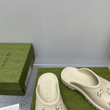 GG PLATFORM PERFORATED G SANDAL CREAM IP FOAM