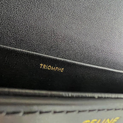TRIPHOME 20 BLACK COWHIDE LEATHER CHAIN STRAP BAG
