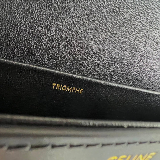 TRIPHOME 20 BLACK COWHIDE LEATHER CHAIN STRAP BAG