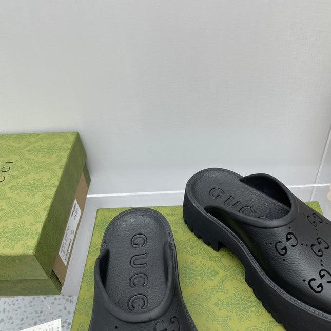 GG PLATFORM PERFORATED G 55 SANDAL BLACK IP FOAM