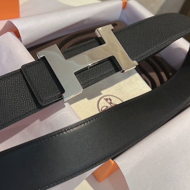 HM CONSTANCE BELT BUCKLE & REVERSIBLE BLACK LEATHER STRAP 42MM