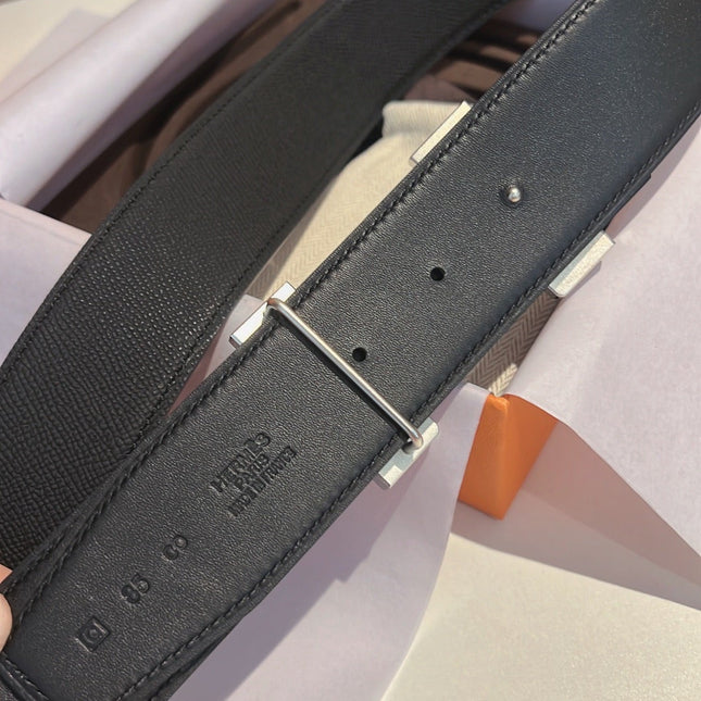 HM CONSTANCE BELT BUCKLE & REVERSIBLE BLACK LEATHER STRAP 42MM