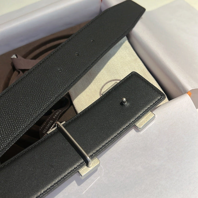 HM CONSTANCE BELT BUCKLE & REVERSIBLE BLACK LEATHER STRAP 42MM