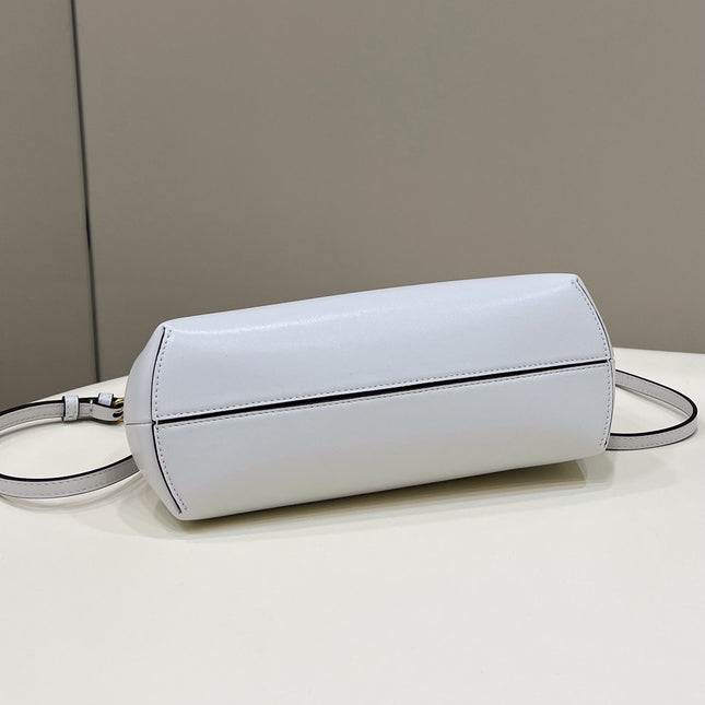 FENDI FIRST SMALL 26 WHITE LEATHER BAG WITH EXOTIC DETAILS