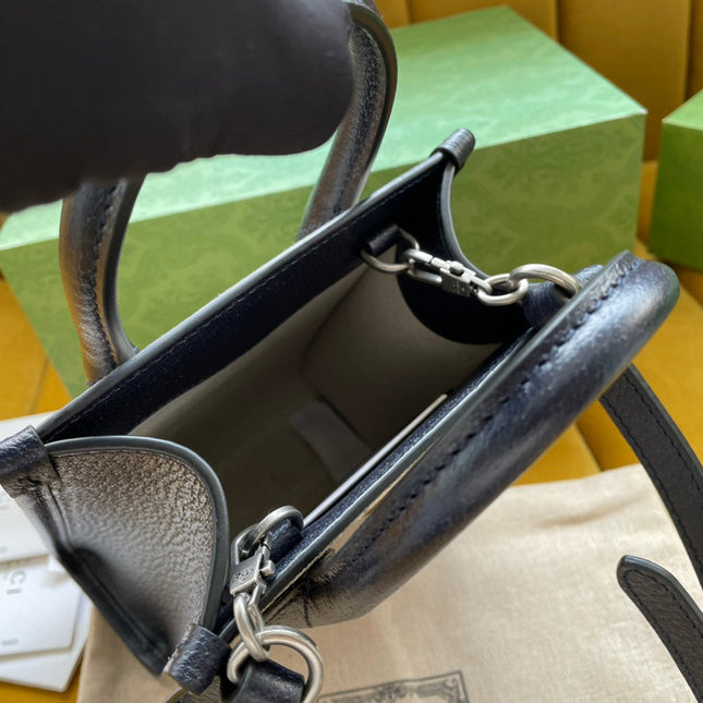 MINI TOTE  20 BAG IN BEIGE CANVAS AND BLACK CALFSKIN