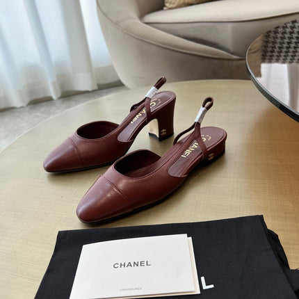 SLINGBACKS WINE RED CALFSKIN