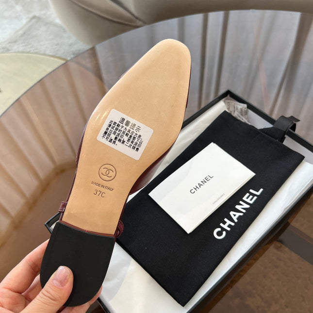 SLINGBACKS WINE RED CALFSKIN