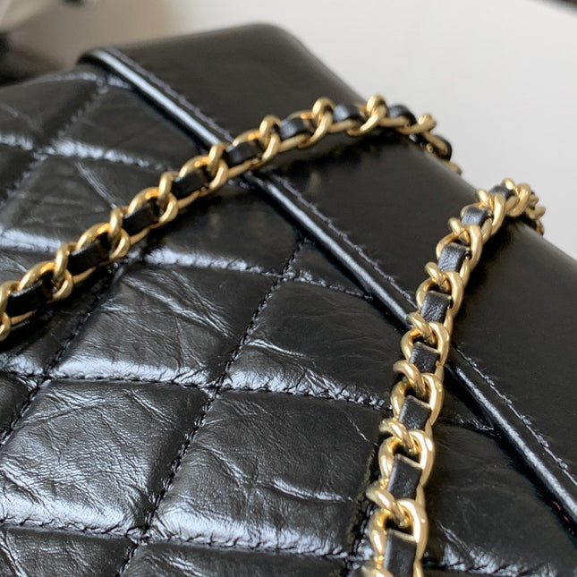 CHANEL 25S GRABRIELLE BACKPACK 24 CM IN BLACK LAMBSKIN