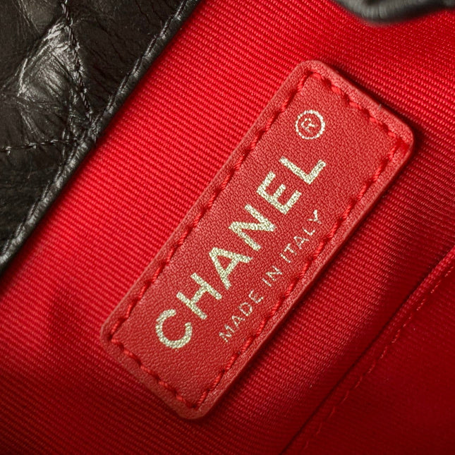 CHANEL 25S GRABRIELLE BACKPACK 24 CM IN BLACK LAMBSKIN