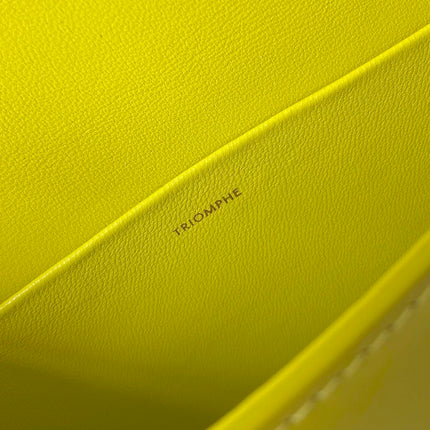 20 CHAIN EMBOSSED ARMPIT BAG CHARTREUSE YELLOW CALFSKIN