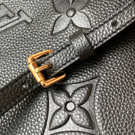 PETIT PALAIS PM LARGE SHOULDER BAG 34 IN BLACK EMBOSSED COWHIDE GOLD-TONE HARDWARE