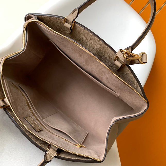 PETIT PALAIS PM LARGE SHOULDER BAG 34 IN BROWN EMBOSSED COWHIDE GOLD-TONE HARDWARE