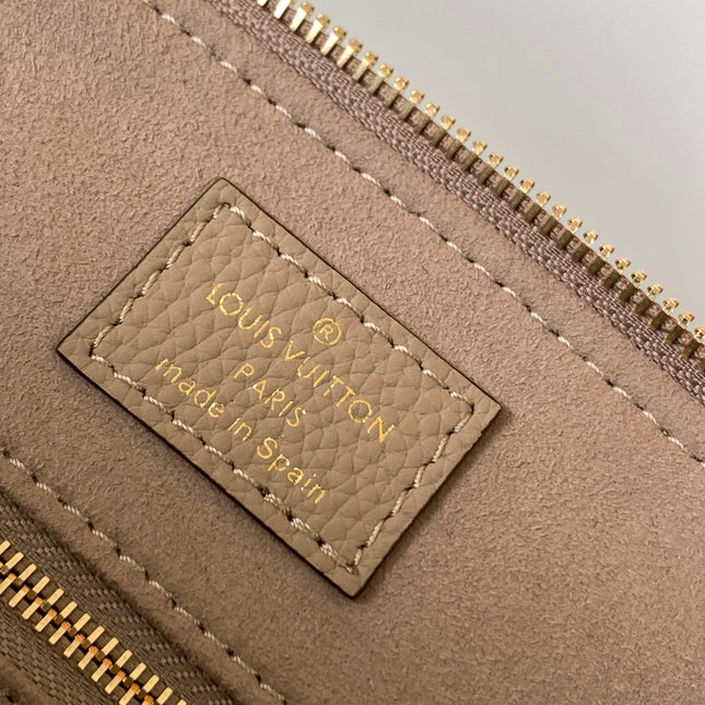 PETIT PALAIS PM MEDIUM SHOULDER BAG 29 IN BROWN EMBOSSED COWHIDE GOLD-TONE HARDWARE
