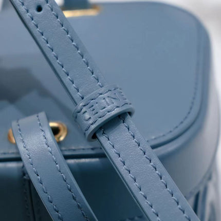 SQUARE BOX CROSSBODY BAG 11 AZURE BLUE CALFSKIN