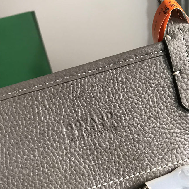 HARDY PM BAG 40 IN GRAY GOYARDINE CANVAS AND TAURILLON LEATHER TRIM