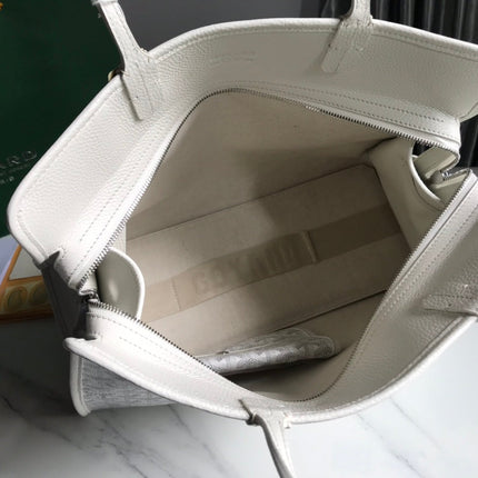 HARDY PM BAG 40 IN WHITE GOYARDINE CANVAS AND TAURILLON LEATHER TRIM