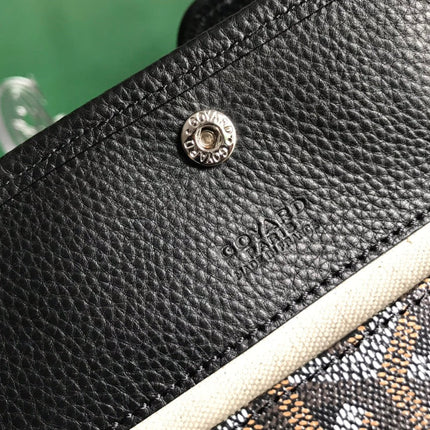HARDY PM BAG 40 IN BLACK GOYARDINE CANVAS AND TAURILLON LEATHER TRIM