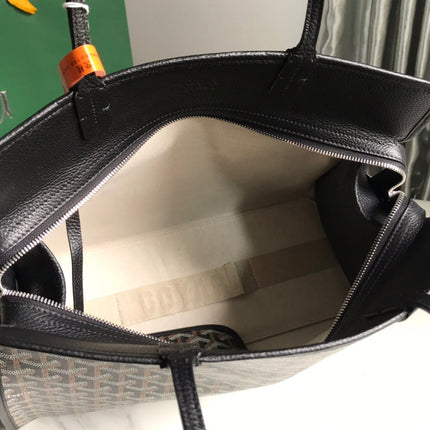 HARDY PM BAG 40 IN BLACK GOYARDINE CANVAS AND TAURILLON LEATHER TRIM